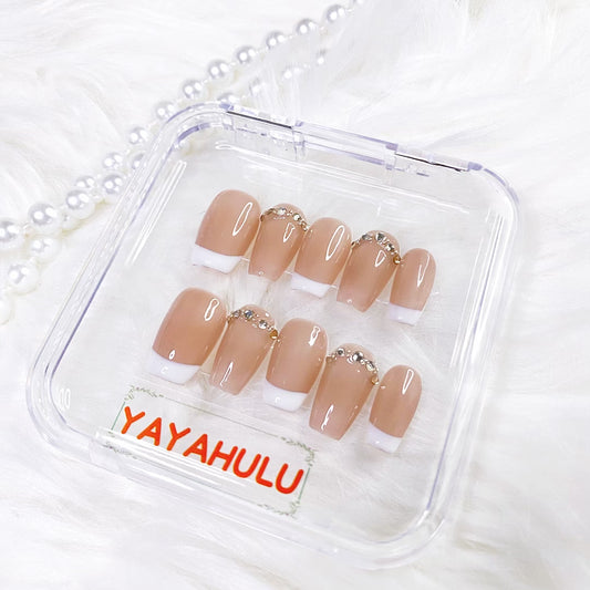 Nude French press on nails