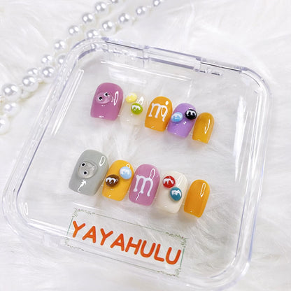 Cartoon mules press on nails