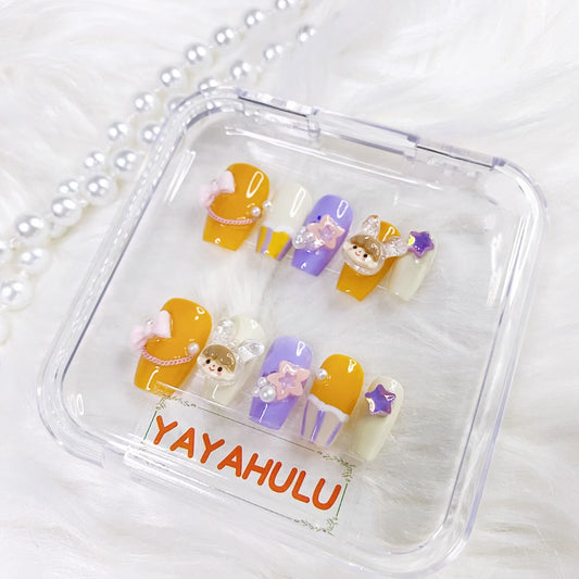 Ice Cream Girl Press On Nails, New Design Nail Art, Fake Nail for Birthday, Holiday Nail, Gift For Her