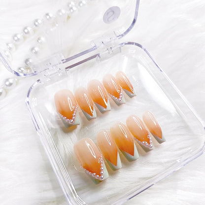 pink pearl french press on nails