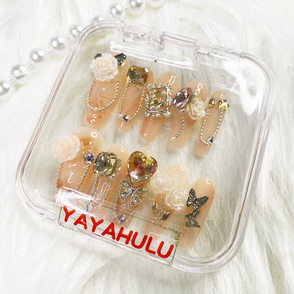 Garden full of spring scenery press on nails
