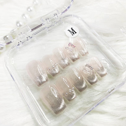 PINK BUTTERFLY PRESS ON NAILS
