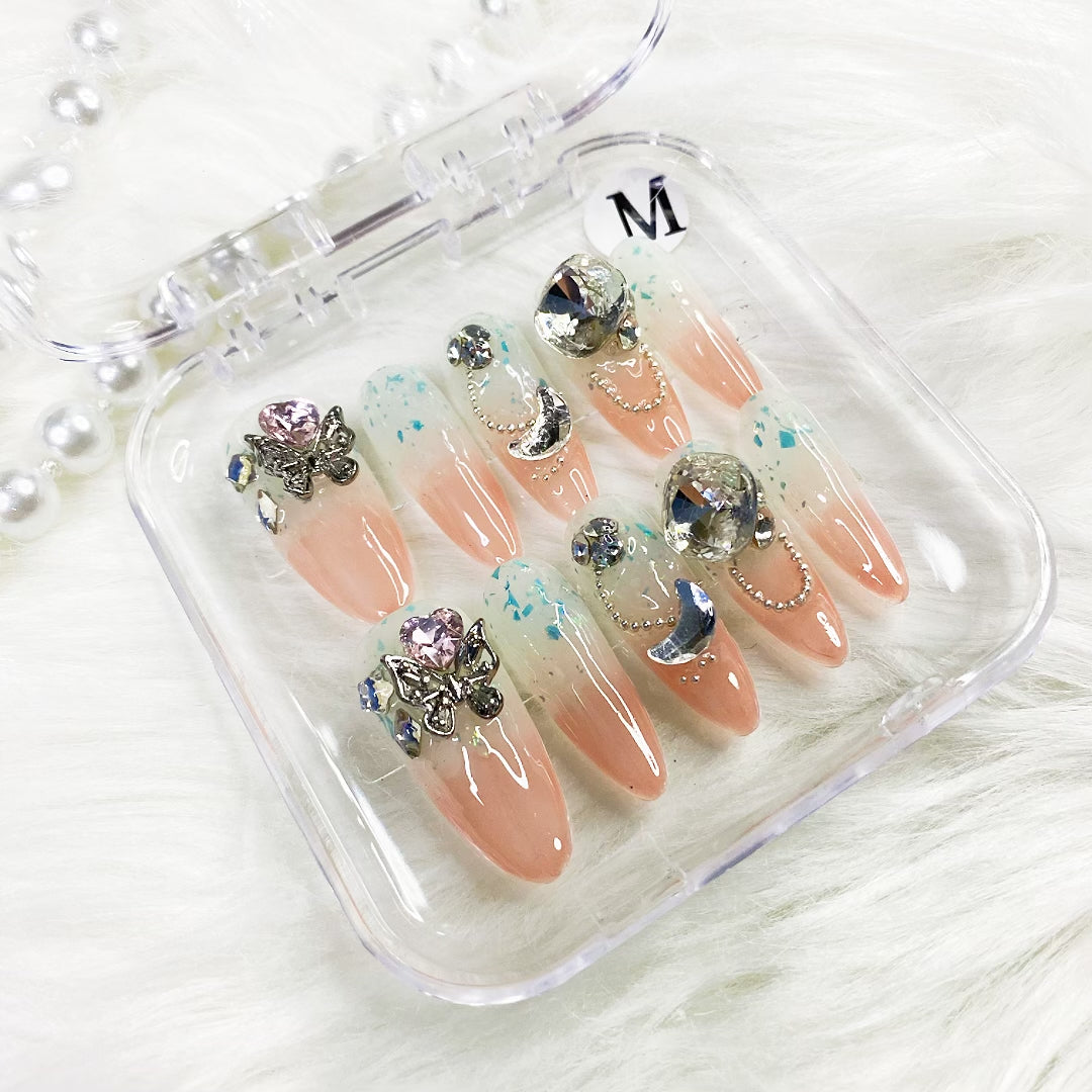Almond Maillard Blush press on nails