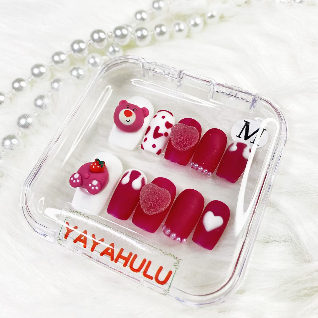 Strawberry Bear PRESS ON NAILS