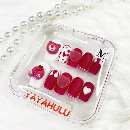 Strawberry Bear PRESS ON NAILS