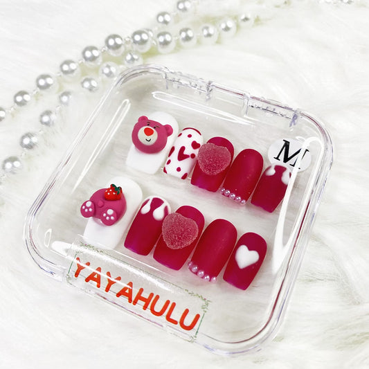 Strawberry Bear PRESS ON NAILS