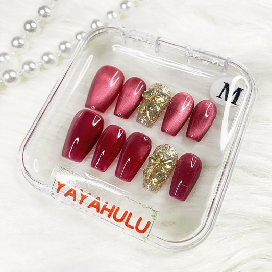 Satin magnetic powder press on nails