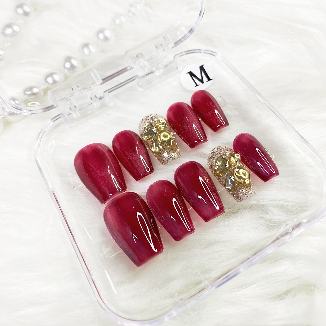 Satin magnetic powder press on nails