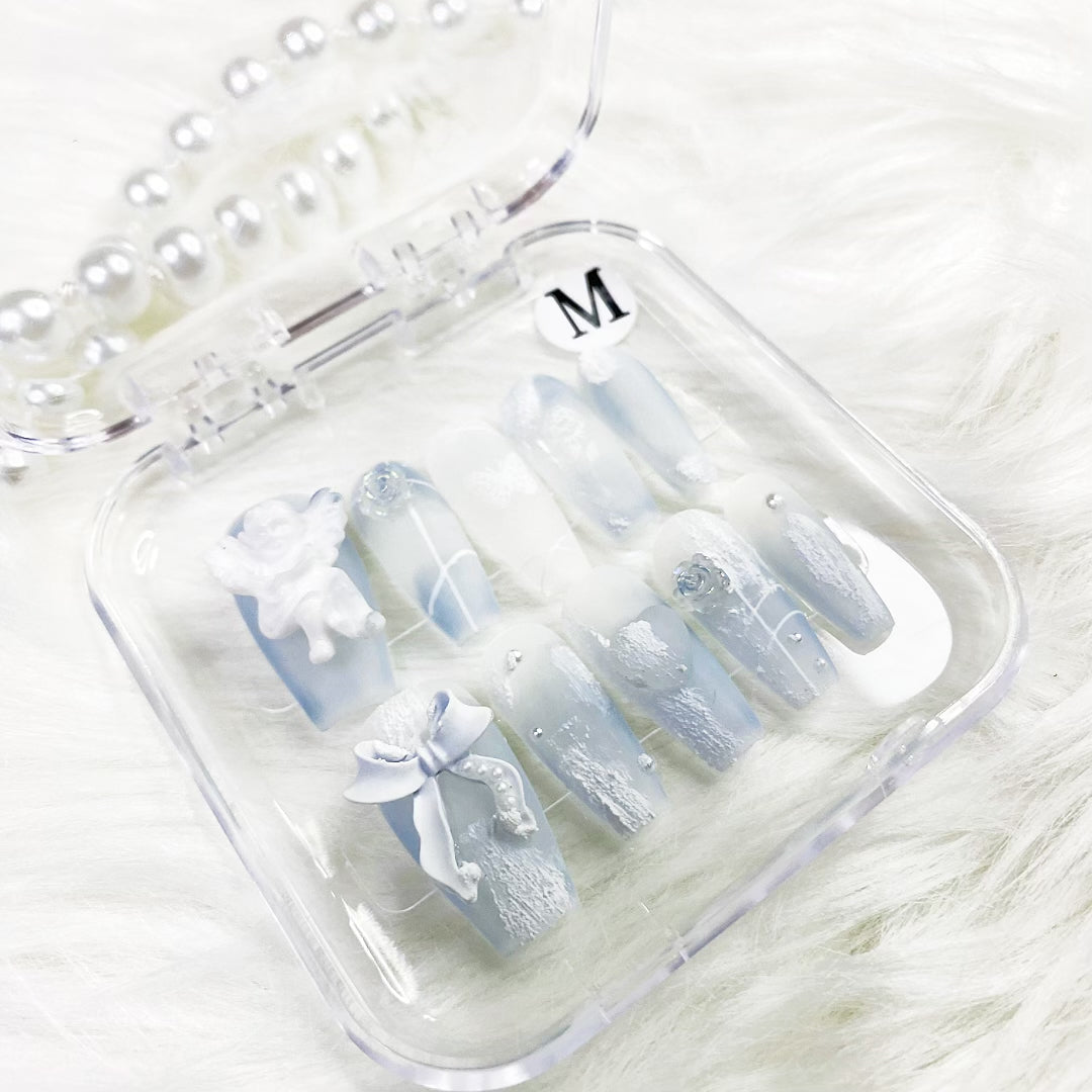 haze blue angel PRESS ON NAILS