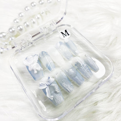 haze blue angel PRESS ON NAILS
