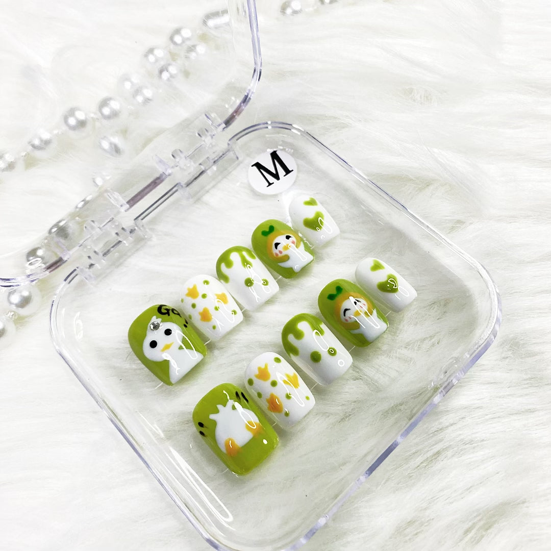 Hand drawn duck PRESS ON NAILS
