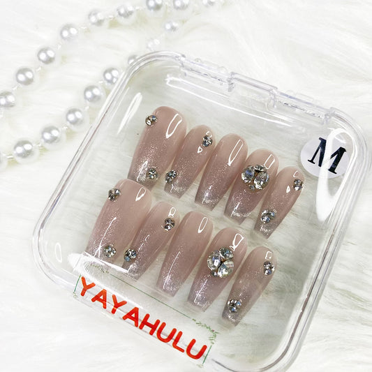 crystal cat eye PRESS ON NAILS